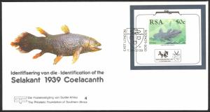 South Africa Sc# 765a FDC Souvenir Sheet 1989 Fish