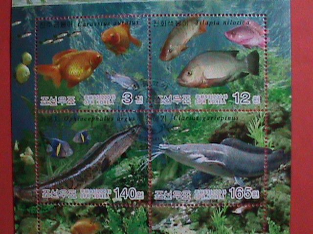 ​KOREA STAMP: 2004-SC#4391-FRESH WATER FISHS- CTO-MNH-SHEET