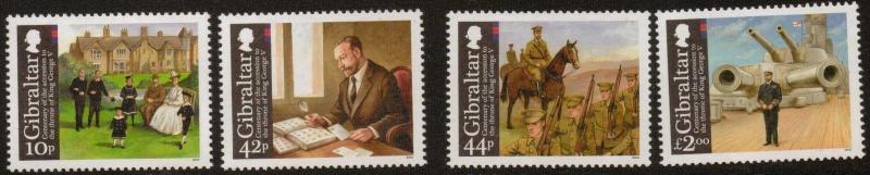 GIBRALTAR SG1355/8 2010 CENT OF ACCESSION OF KING GEORGE V MNH 