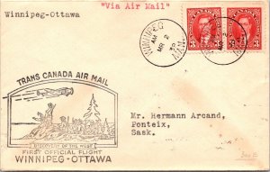 Canada 1939 FFC - Airmail - Winnipeg to Ottawa - F66947