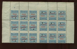 16T49S Western Union Tete-Beche Specimen Booklet Pane of 18 Stamps (16T49)