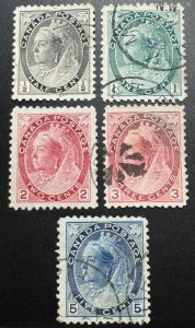Canada, Scott 74, 75, 77, 78, 79, Used, Nicely Centered