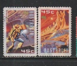 2000 Australia - Sc 1917-8 - used VF - 2 single - Astronaut/Terrain