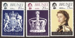 BRUNEI SC# 226-8 F-VF MNH 1977   CV $ 1.15