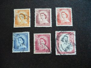 Stamps - New Zealand - Scott# 289,290,292,293,295,297- Used Part Set of 6 Stamps