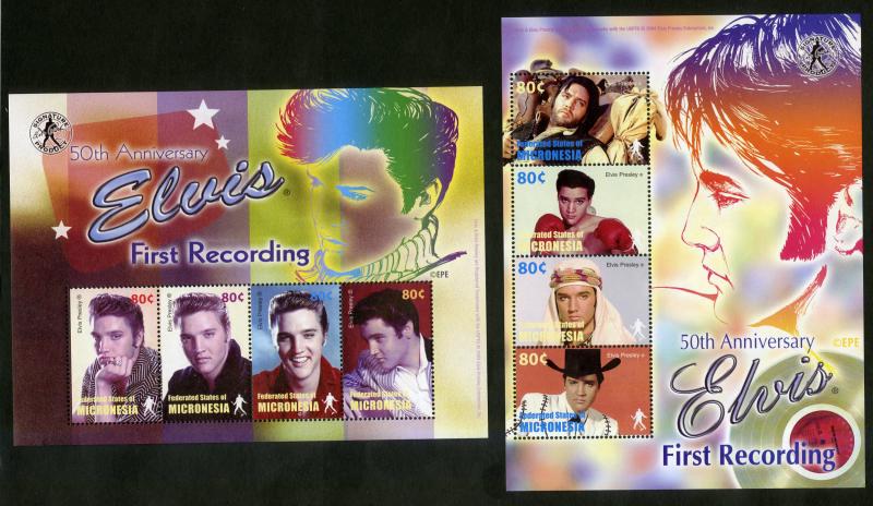 MICRONESIA 607-608 MNH S/S SCV $13.00 BIN $7.75 ELVIS PRESLEY