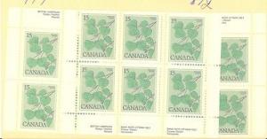 Canada 8 M/S of Plate Blocks  VF NH #715/787
