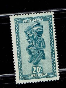 RUANDA-URUNDI SCOTT#92 1948 20C KNEELING FEMALE HOLDING CUP - MH