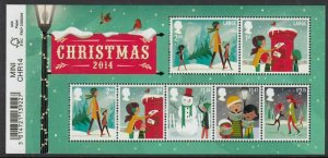 MS3657 2014 Christmas miniature sheet with barcode UNMOUNTED MINT/MNH 