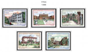 COLOR PRINTED ITALY 1966-1989 STAMP ALBUM PAGES (79 illustrated pages)