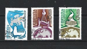 RUSSIA - 1989 EUROPA - SCOTT 5778 TO 5780 - USED