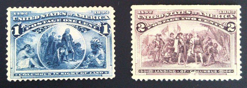 Scott #230-231 - Columbian Expo Lot - NG - 1893