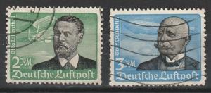 GERMANY 1934 AIR ZEPPELIN 2MK AND 3MK USED TOP 2 VALUES