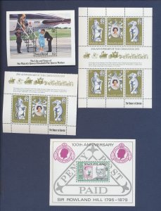 SWAZILAND - Scott 302, 332, 480  - MNH S/S - QEII - four S/S - 1978-1985