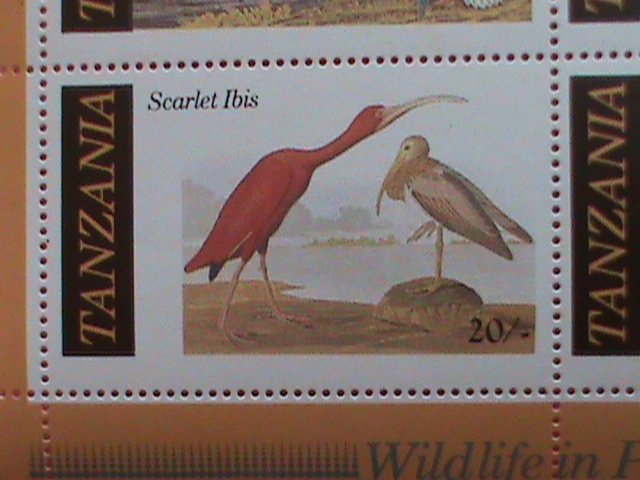 ​TANZANIA STAMP-1986 SC#309a,WILD LIFE IN PERIL-AUDUBON BIRDS -MNH STAMP SHEET