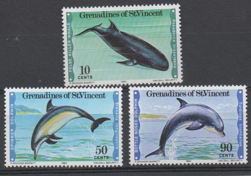 Grenadines of St. Vincent, Whales & Dolphins, MNH (B48)