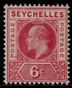 SEYCHELLES EDVII SG48, 6c carmine, LH MINT.