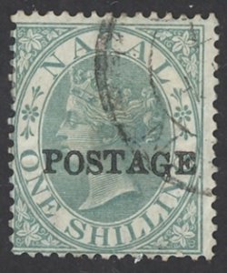 Natal Sc# 50 Used (a) 1875 1sh overprint Queen Victoria