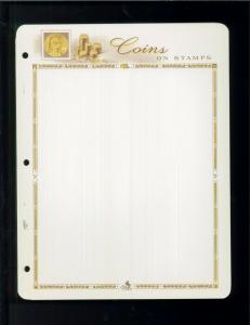 White Ace Historical Stamp Album Pages Coins Topical Blank Pages Pack of 12