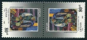 Lithuania 472 t/b pair,MNH.Mi 544. EUROPA CEPT-1993.Paintings by A.Gudaitis. 