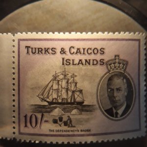 Turka & Caicos  117  1950  snigle 10 sh vf nh