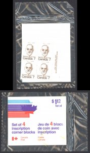 Canada Sc# 592 MNH PB Set/4 (sealed) 1974 04.08 Louis St. Laurent