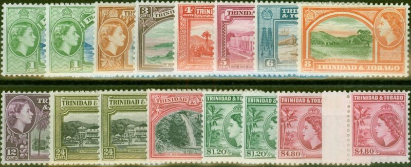 Trinidad & Tobago 1953-59 Extended set of 16 SG267-278a All Perfs & Shades V....