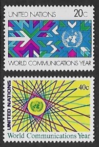 United Nations - N.Y. # 392-393 - World Communications Year - MNH.....{AL46}