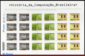 3381-83 BRAZIL 2018 HISTORY OF BRAZILIAN COMPUTING, COMPUTER, SCIENCE, SHEET MNH