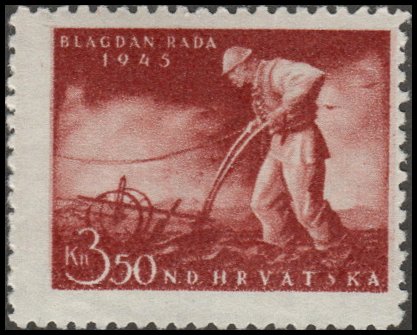 Croatia 81 - Mint-H - 3.50k Labor Day, 1945 (1945) (cv $0.85)