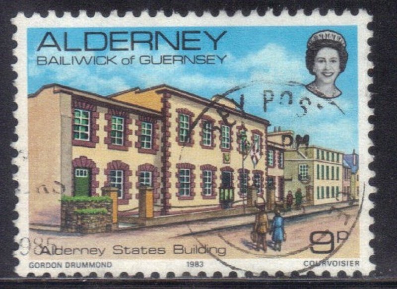 ALDERNEY SC# 3 **USED** 9p 1983  STATE BUILDING  SEE SCAN