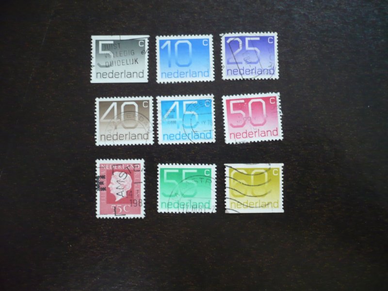 Stamps - Netherlands - Scott# 536-544 - Used Part Set of 9 Stamps