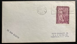 1952 Houston TX USA SS San Benito Paqueboat United Fruit UFC Cover To Yardville