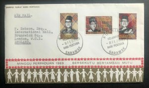 1969 Kuching Sarawak Malaysia First Day Cover FDC To England Solidarity Week