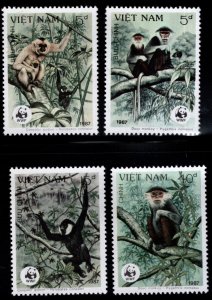 Unified Viet Nam Scott 1761-1764 WWF Monkey set MNH**