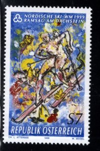 Austria Scott 1776 MNH** 1999 Skiing championship stamp