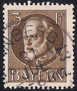 Bavaria #95 3PF Prince Regent Luitpold Stamp used F-VF