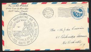 UNITED STATES First Flight Cover 1931 West Palm Beach