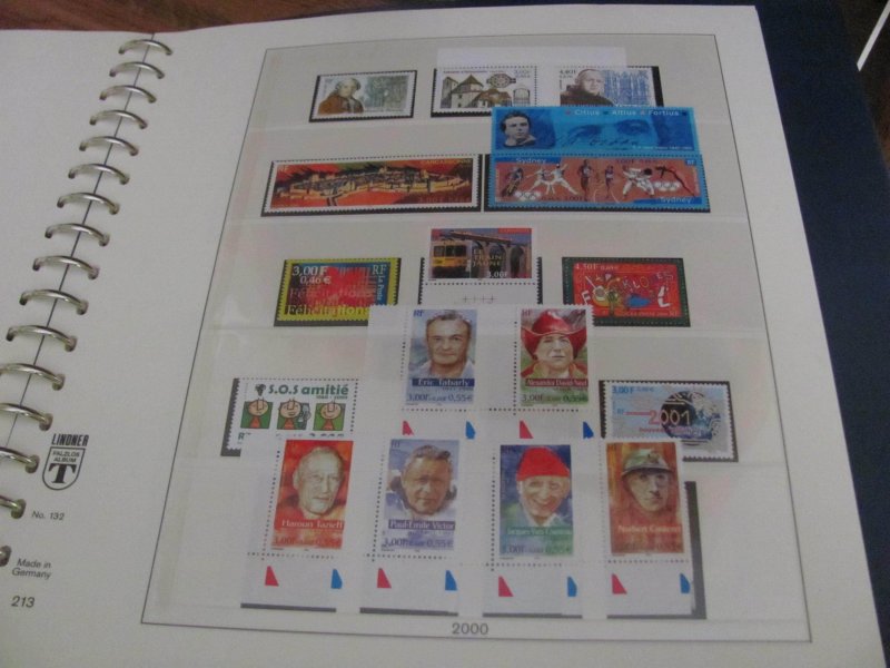 FRANCE MNH 1994-2000 LINDNER ALBUM COMPLETE W/SS &  BOOKLETS (95)