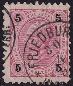 Austria - 1890 - Scott #54 - used - FRIEDBURG IN OB. OESTERR. pmk