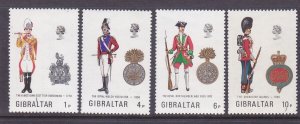 Gibraltar 299-302 MNH 1973 Various Early Military Uniforms Full set of 4 VF