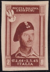 1946 POLISH CORP No. 8B 2 zl. brown red NEW WITHOUT RUBBER Certified Blonde