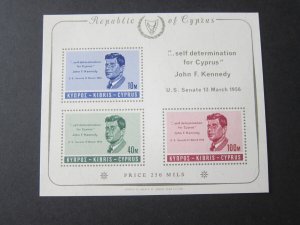 Cyprus 1965 Sc 253a John F Kennedy set MNH