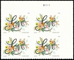 PCBstamps   US #5255 PB $1.96(4x{49c})Love Flourishes, B1, MNH, (PB-2)