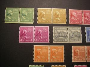 PREXIE LINE PAIRs COMPLETE, Scott 839 - 851, BEAUTIFUL MNH GROUP, CV $139+