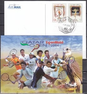 Qatar, 2004 issue. Qatar Tennis Open values on a Tennis Max. Card. ^