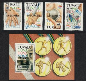 Tuvalu Olympic Games Barcelona 4v+MS Specimen 1992 MNH SG#647-MS651