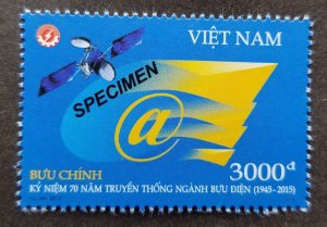 Vietnam 70th Anniv Posts Telecommunications 2015 Satellite (stamp) MNH *Specimen