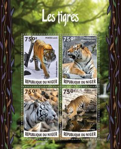 Wild Animals Tigers Stamps Niger 2016 MNH Siberian Tiger Big Cats Fauna 4v M/S