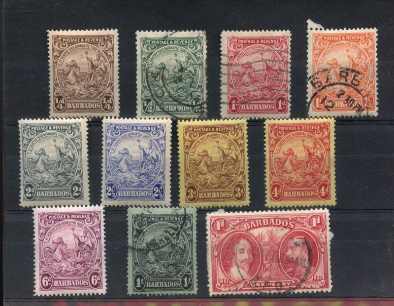 ?BARBADOS Scott #165 / 175 as shown used + mint H Cat $19 -  11 stamps